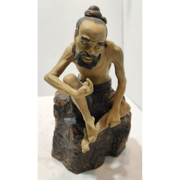 Vtg Rare Chinese Shiwan Xiangqi Mud Man Ceramic Figurine Sage Jigong Detailed - Picture 12 of 16